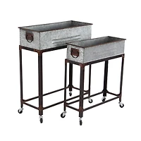 Aluminum Farmhouse Planter Set 24" & 29"