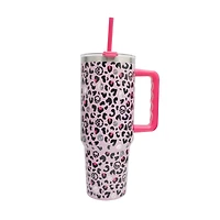 40oz. Pink Skull Leopard Stainless Steel Insulated Tumbler by Ashland®