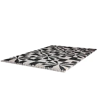 Black and Pale Pink Abstract Coir Outdoor Rectangular Door Mat 29.5" x 17.75"