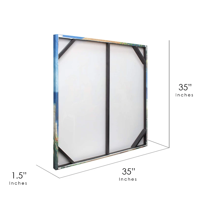 Tiki Birds Outdoor Canvas Art Print - 35"x35"