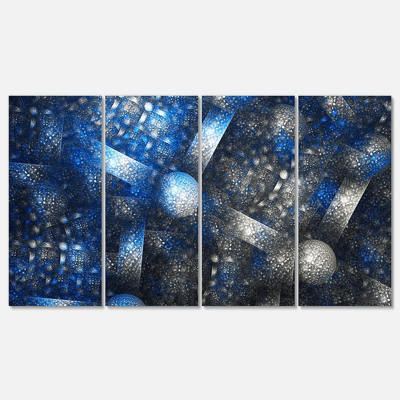Designart - Crystal Cell Dark Blue Steel Texture