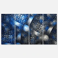 Designart - Crystal Cell Dark Blue Steel Texture