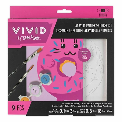 VIVID by Brea Reese® Cat Donut Acrylic Paint-by-Number Kit