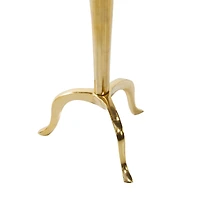 34" Gold Aluminum & Glass Traditional Candlestick Holder