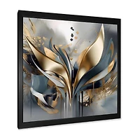 Designart "Abstract Shapes And Lines Iv" Abstract Marble Framed Canvas Print