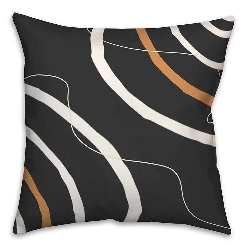 Lines On Black Background 18" x 18" Throw Pillow