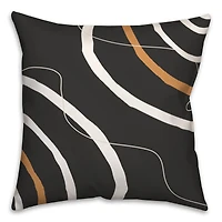 Lines On Black Background 18" x 18" Throw Pillow