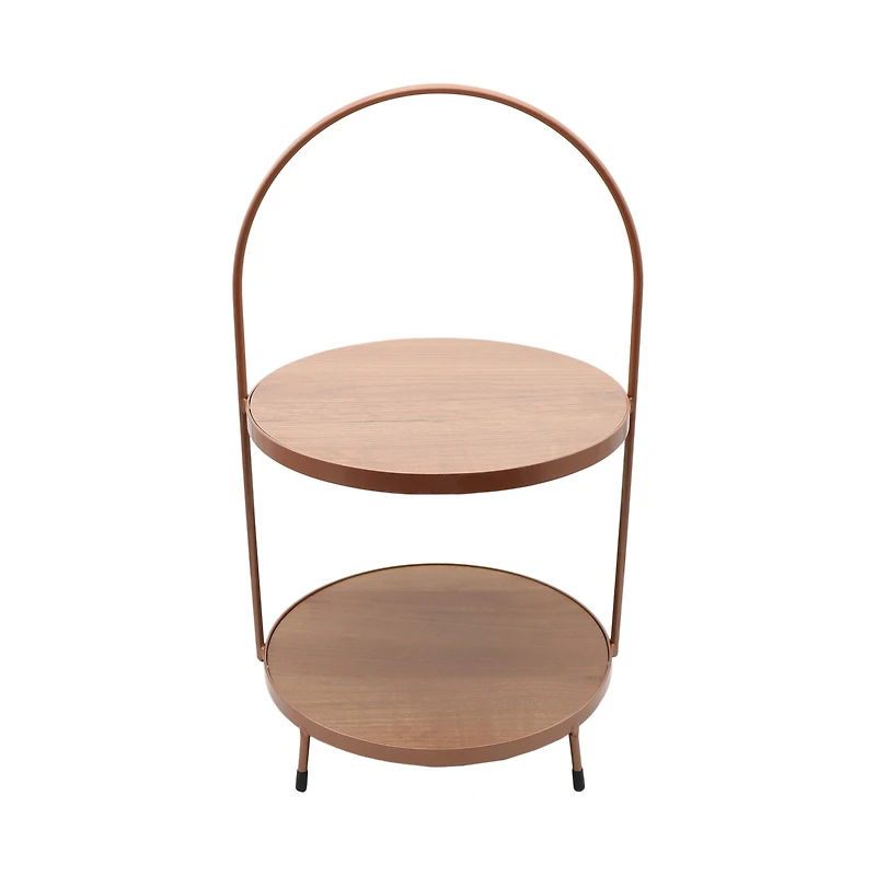 16.5" Gold & Brown 2-Tier Tray Tabletop Décor by Ashland®