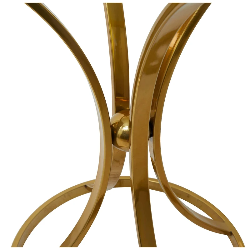 Gold Stainless Steel Contemporary Accent Table, 18" x 18" x 25"