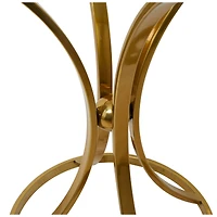 Gold Stainless Steel Contemporary Accent Table, 18" x 18" x 25"