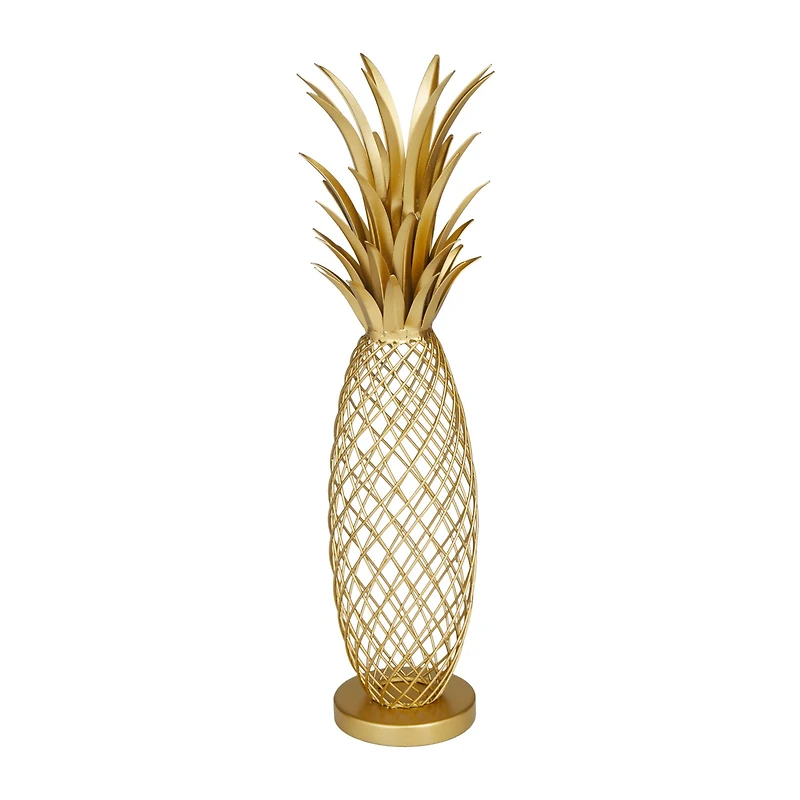 Gold Metal Glam Sculpture, 16" x 4" x 5"