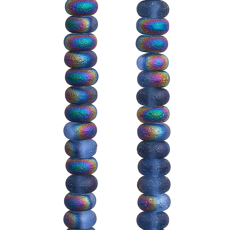 Blue Rondelle AB Glass Beads, 6mm by Bead Landing™