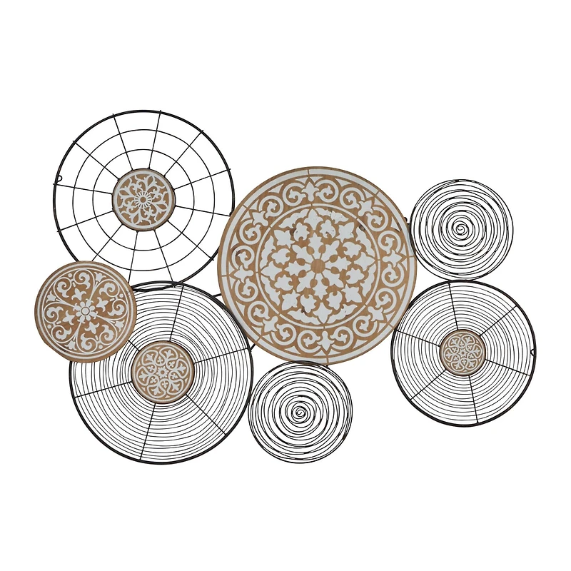 Black Iron & Wood Eclectic Wall Décor