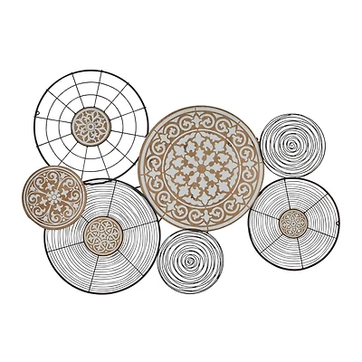 Black Iron & Wood Eclectic Wall Décor