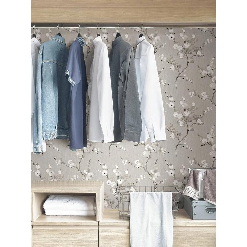 NuWallpaper Gray Mirei Peel & Stick Wallpaper