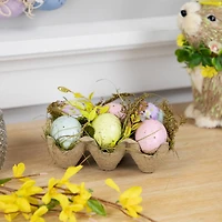 6" Speckled Easter Eggs with Carton Decoration