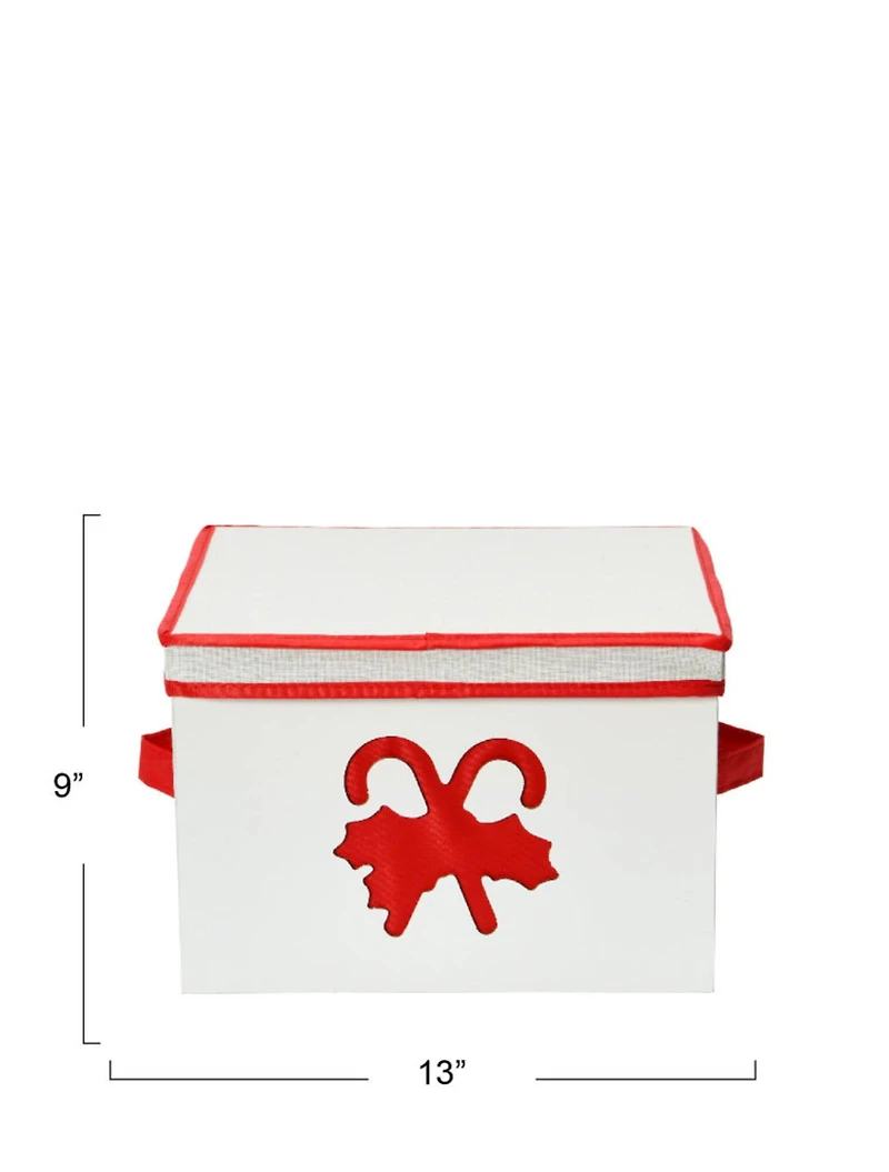 Household Essentials Red Candy Cane Storage Box