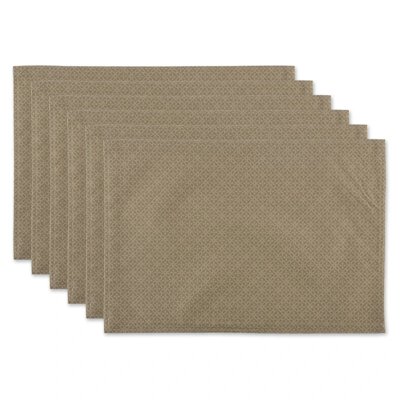 Stone Tonal Lattice Print Outdoor Placemat (Set of 6)