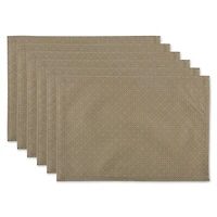 Stone Tonal Lattice Print Outdoor  Placemat (Set of 6)