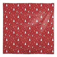 58" Red & White Winter Tree Pattern Tablecloth