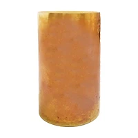 Hello Honey® 8" Orange Iridescent Glass Hurricane Vase