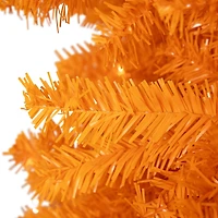7ft. Pre-Lit Medium Orange Pine Artificial Christmas Tree, Clear Lights
