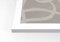 Modern Beige Lines 12" x 16" White Framed Print Under Plexiglass - Set of 2