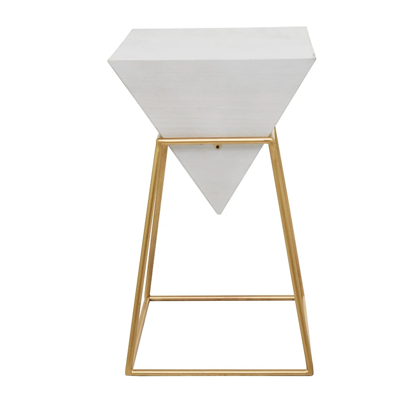 Gold Metal Modern Accent Table, 24" x 20" x 17"