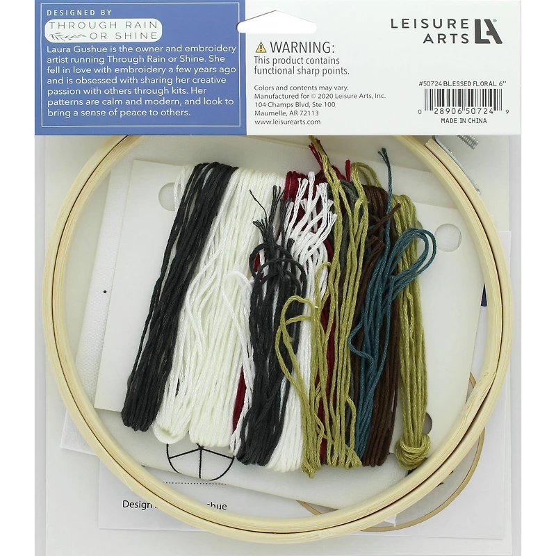Leisure Arts® Make in a Weekend 6" Blessed Floral Embroidery Kit