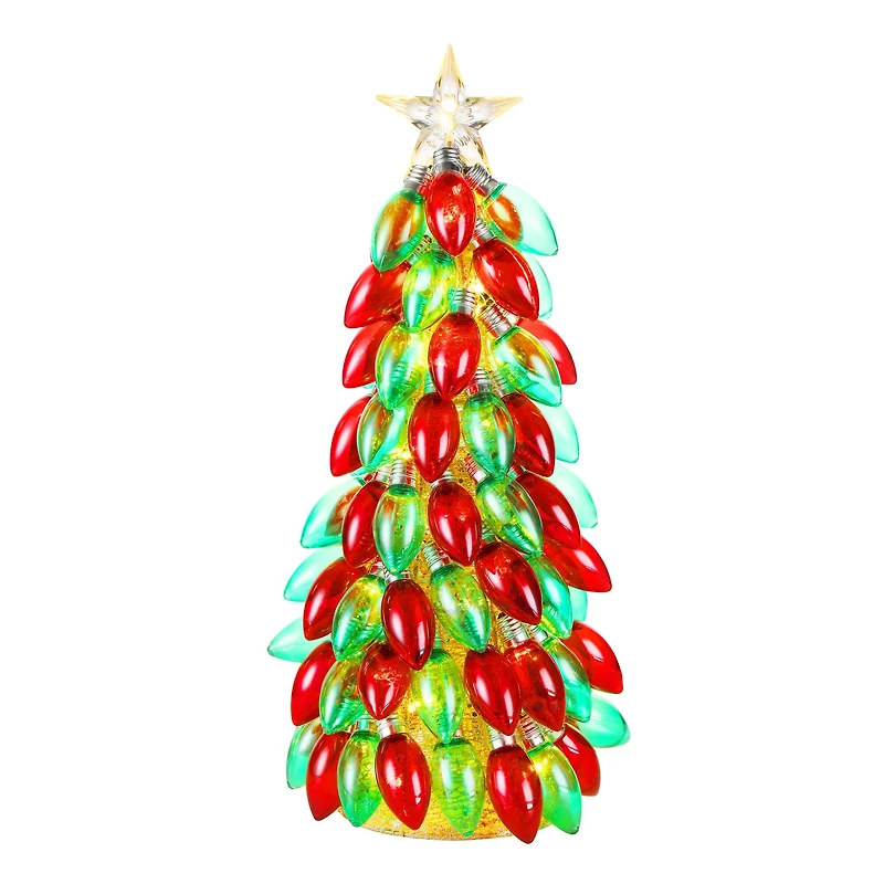 Mr. Christmas 18" Red & Green Retro C9 Bulb Tree