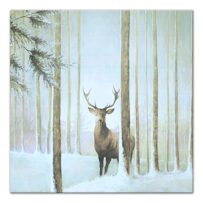 Buck In Woods Canvas Wall Art