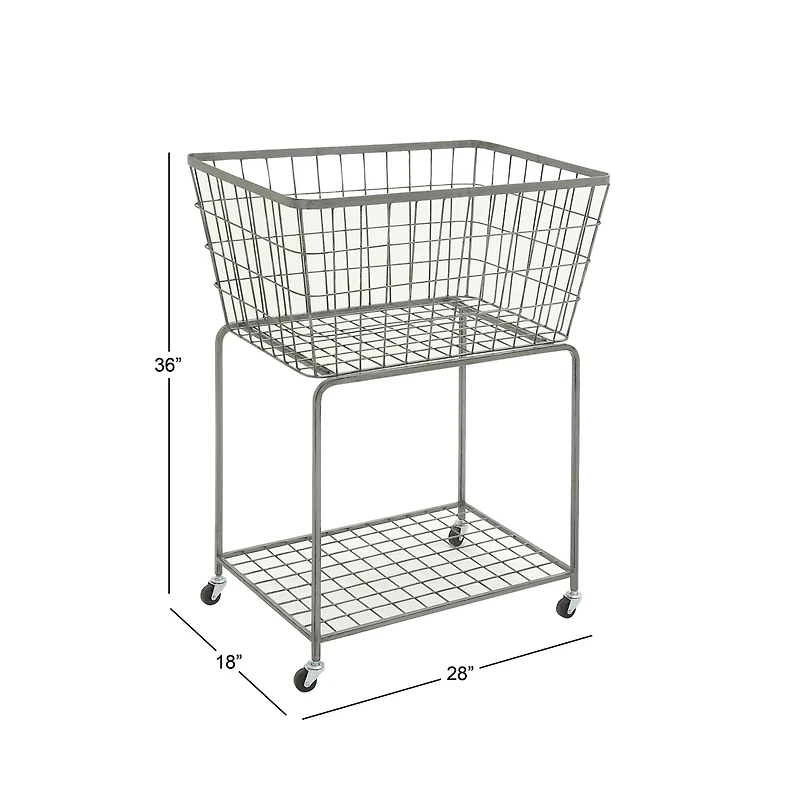 Gray Industrial Metal Storage Cart