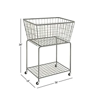 Gray Industrial Metal Storage Cart