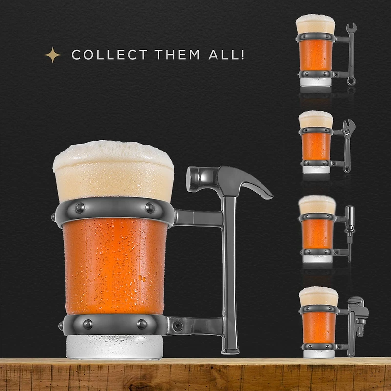 JoyJolt® Tools Collection 17oz. Hammer Handle Single Beer Mug