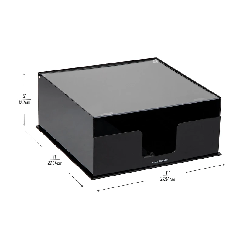 Mind Reader Foundation Collection Black Covered Plate Dispenser