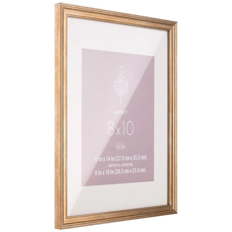 Aspect 8" x 10" Gold Narrow Frame with Mat by Studio Décor®