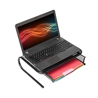 Mind Reader Black Metal Mesh Monitor Stand & Desk Organizer With Storage Drawer