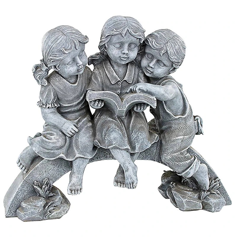 Design Toscano 14.5" Nature's Scholars Reading Children Garden Statue