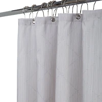 Elle Décor Gray Jacquard Weave Diamond Design Shower Curtain