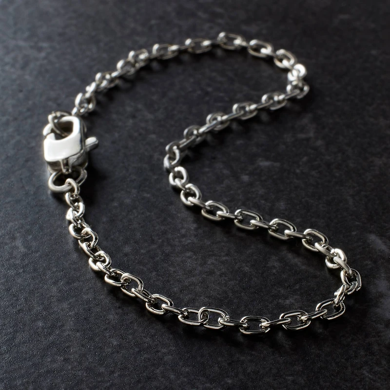 7.5" Rhodium Anklet Charm Bracelet by Bead Landing™