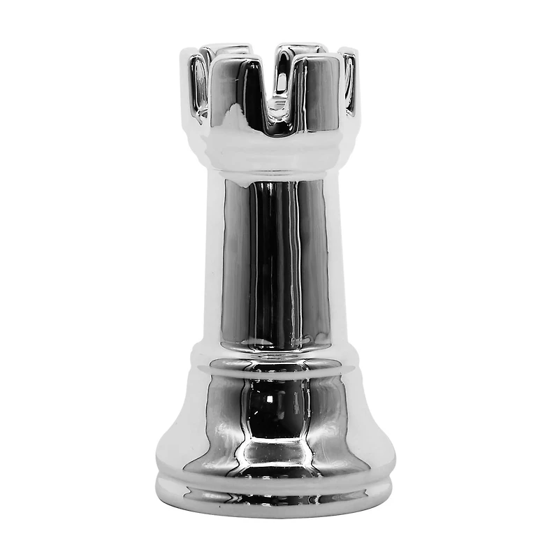 5.5" Silver Rook Ceramic Tabletop Chess Piece by Ashland®