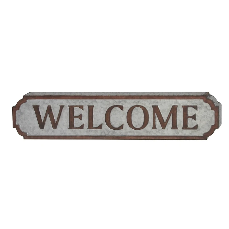 Galvanized Metal Farmhouse Welcome Sign