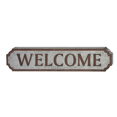 Galvanized Metal Farmhouse Welcome Sign