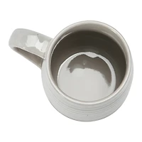 Hello Honey® White Ribbed & Reactive Glaze Rustic Stoneware Mug Set