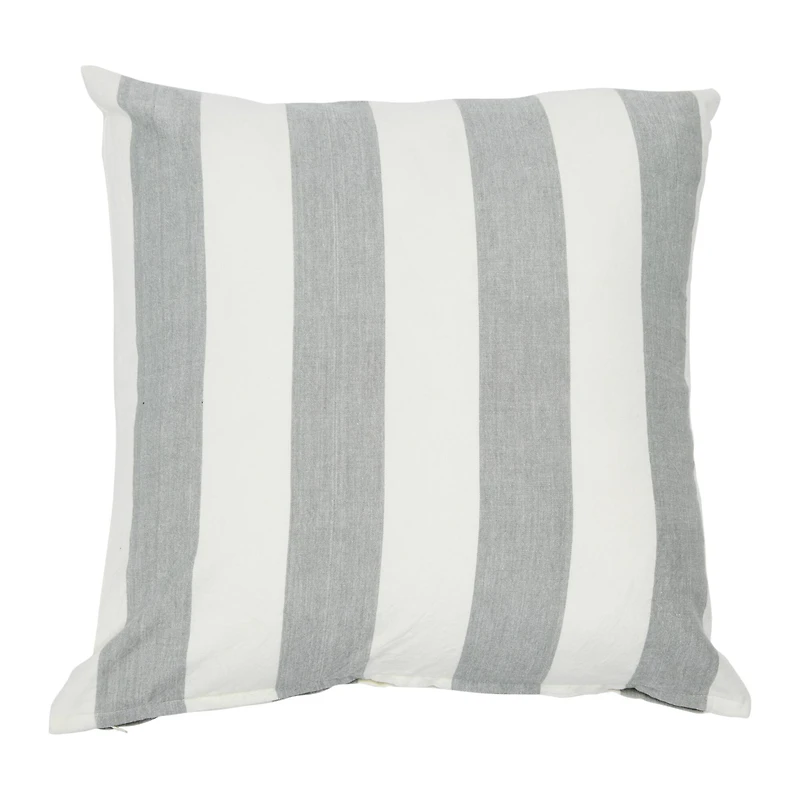 Hello Honey® 20'' Square Gray Striped Cotton Pillow Cover