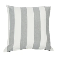 Hello Honey® 20'' Square Gray Striped Cotton Pillow Cover