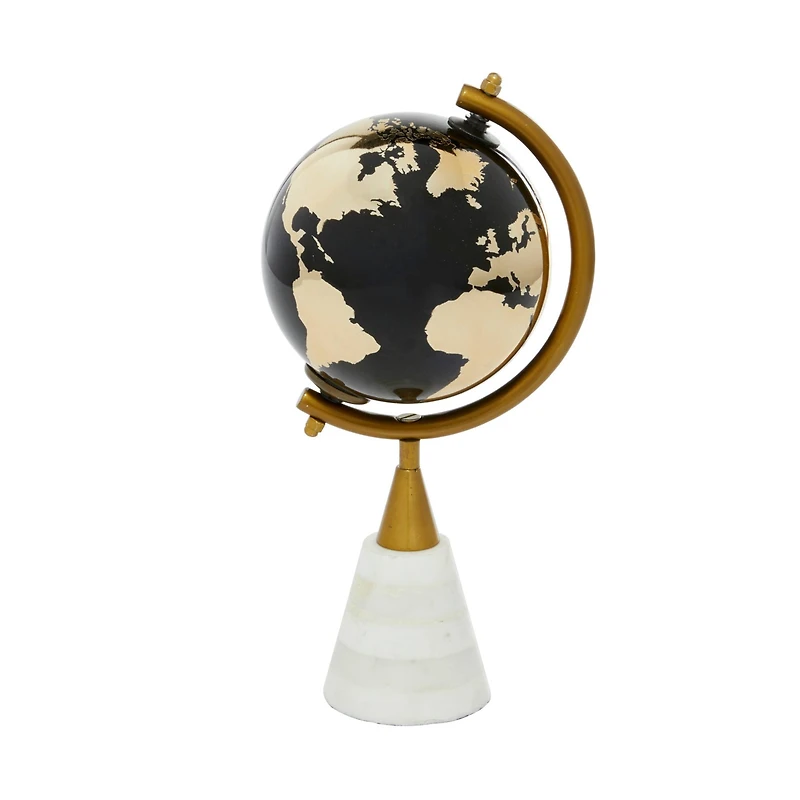 11" Gold Ceramic Modern Globe
