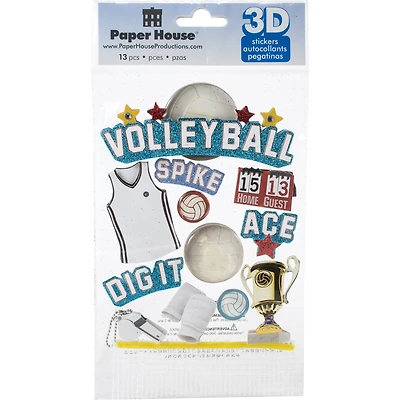 Paper House® Volleyball 3D Stickers