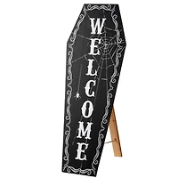28" Halloween Welcome Standup Coffin Sign