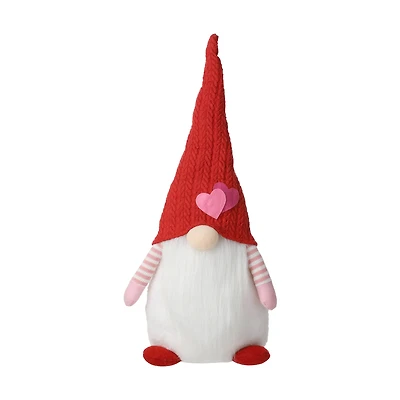 Glitzhome® 25.5" Valentine's Standing Fabric Gnome Décor